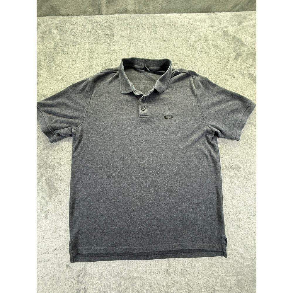 Oakley Mens Short Sleeve Polo Shirt Gray Heather Logo Collared Size Large